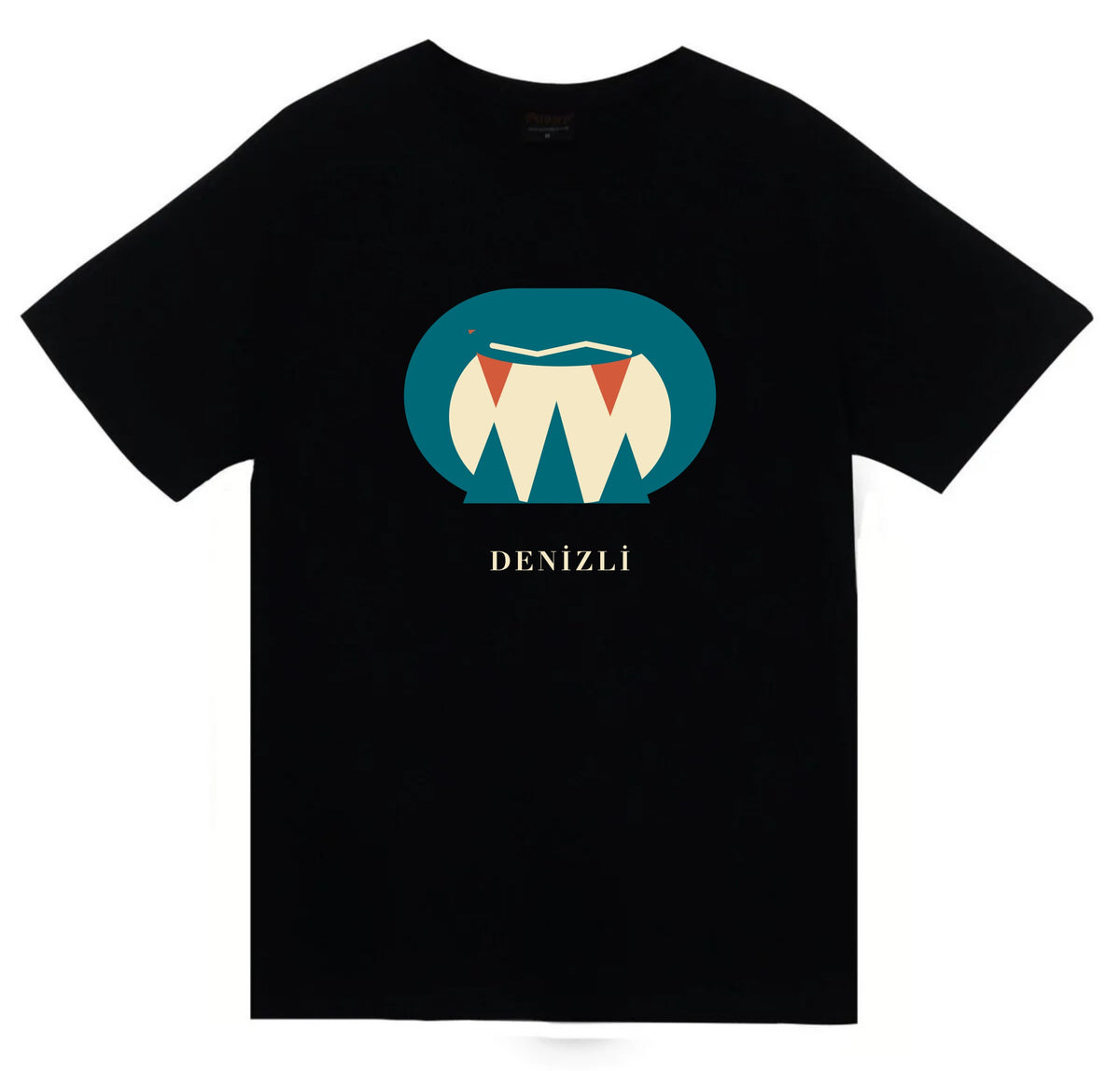 Denizli Kaklık Mağarası baskılı siyah t-shirt