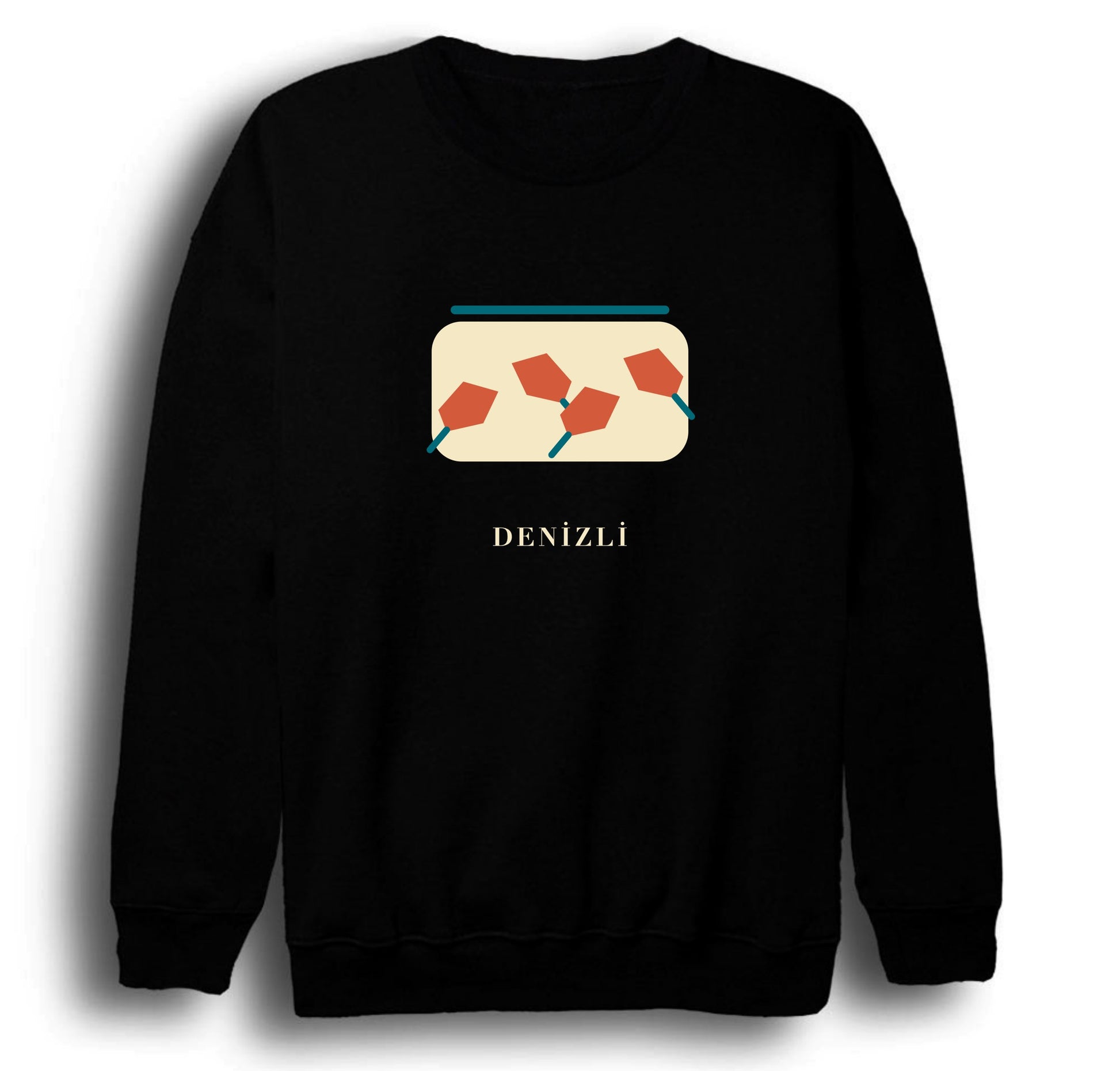 Denizli Kale Biberi baskılı siyah sweatshirt