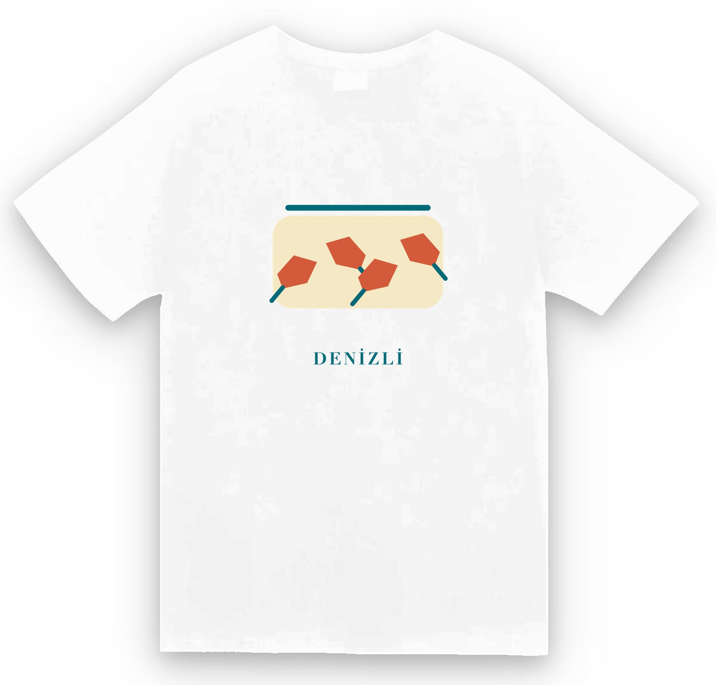 Denizli Kale Biberi baskılı beyaz t-shirt