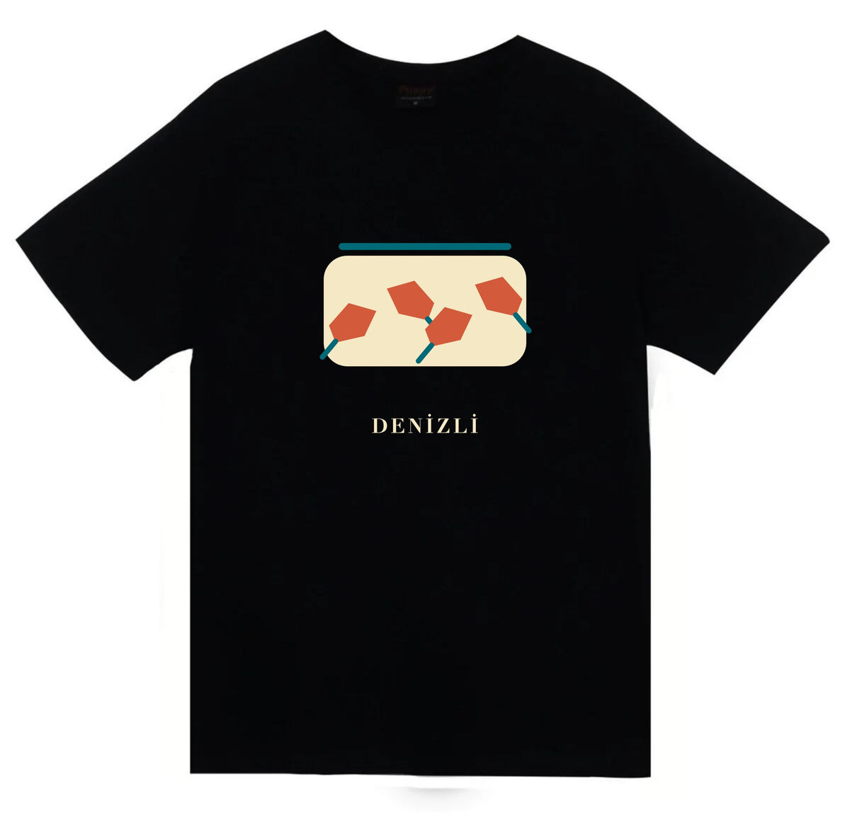 Denizli Kale Biberi baskılı siyah t-shirt