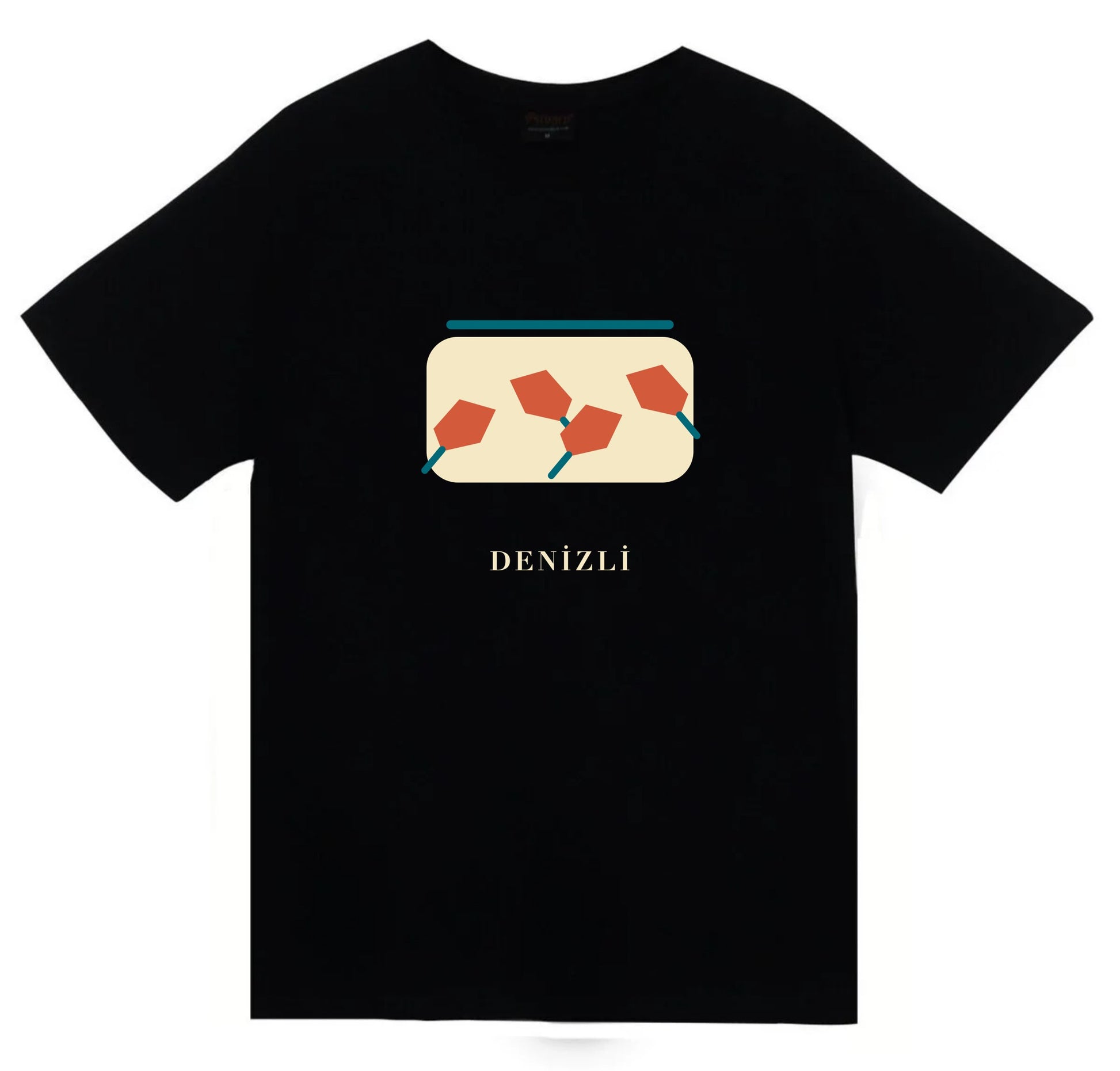 Denizli Kale Biberi baskılı siyah t-shirt