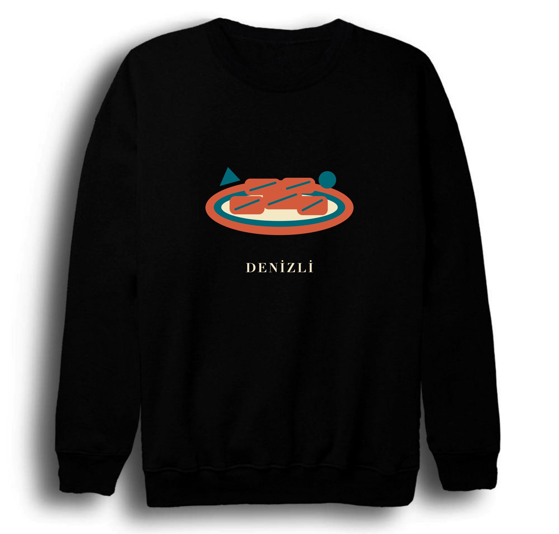 Denizli Kebabı baskılı siyah sweatshirt