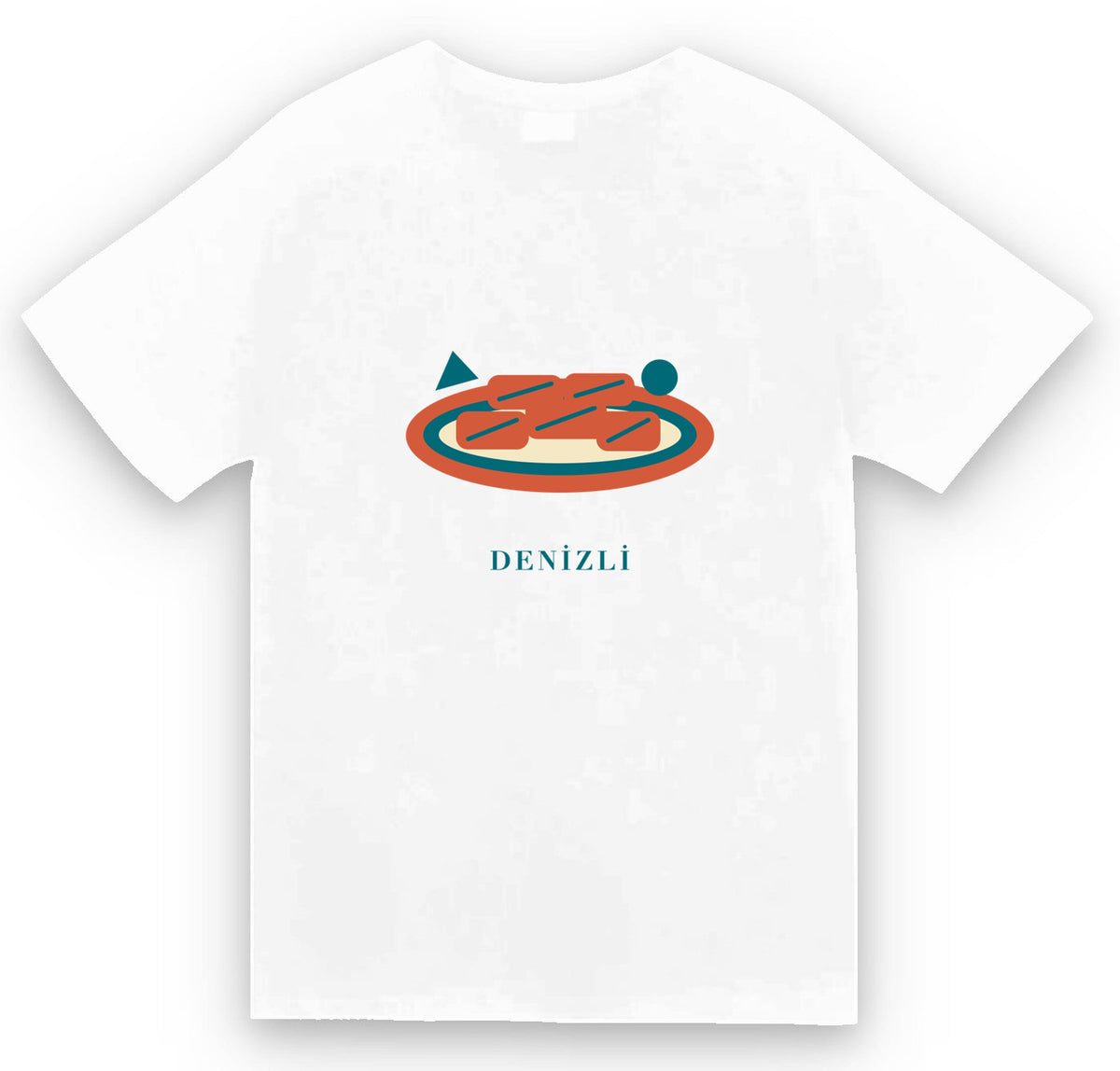 Denizli Kebabı baskılı beyaz t-shirt