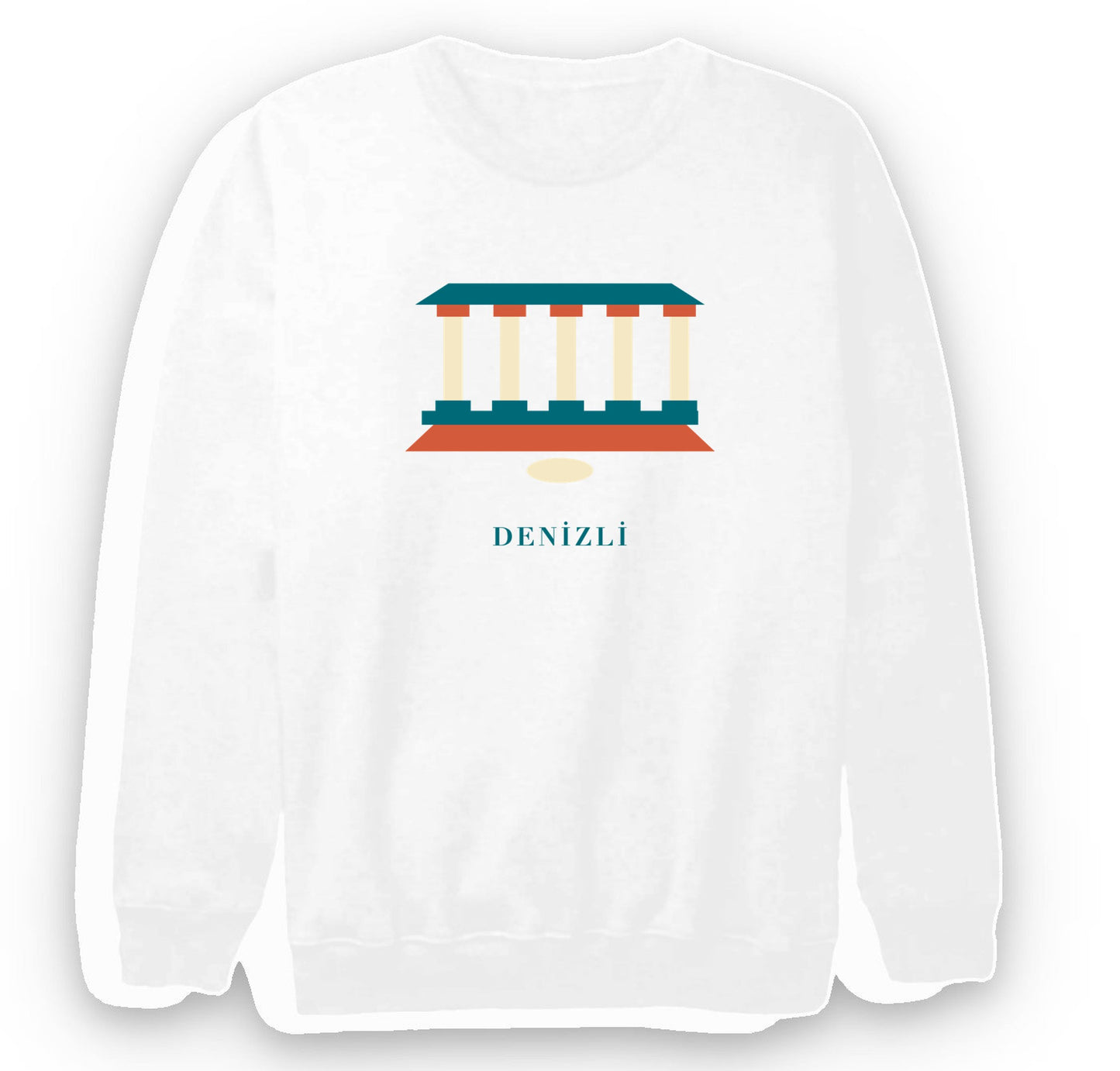 Denizli Laodikeia Antik Kenti baskılı beyaz sweatshirt