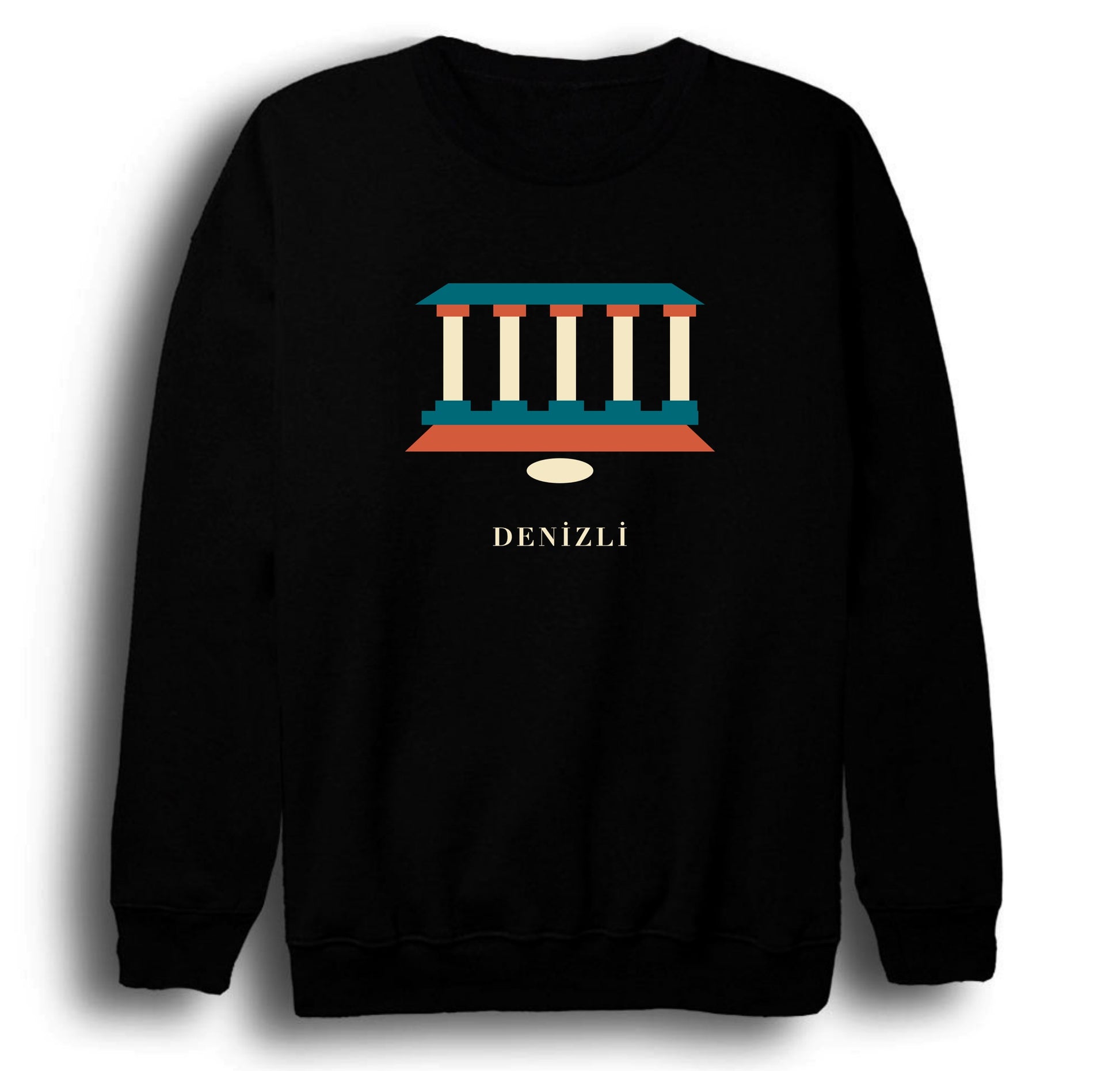 Denizli Laodikeia Antik Kenti baskılı siyah sweatshirt