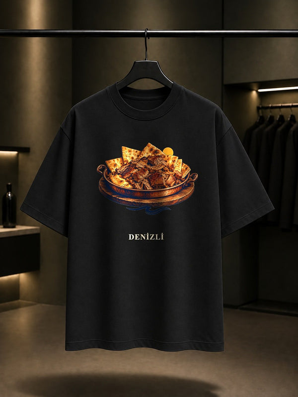 Denizli Laodikeia Antik Kenti baskılı siyah t-shirt