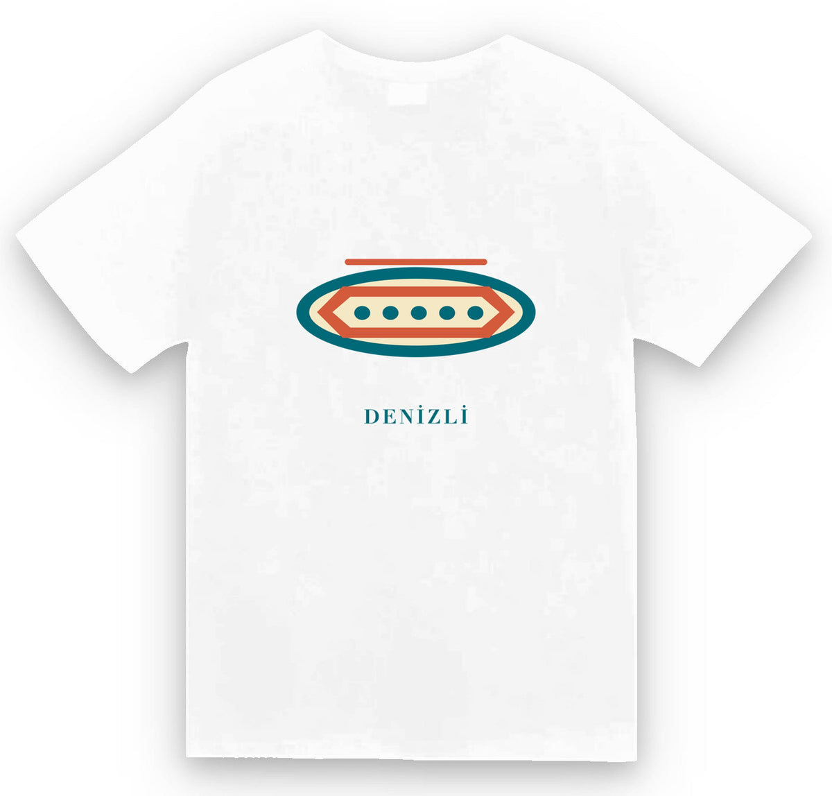 Denizli Tavas Pidesi baskılı beyaz t-shirt