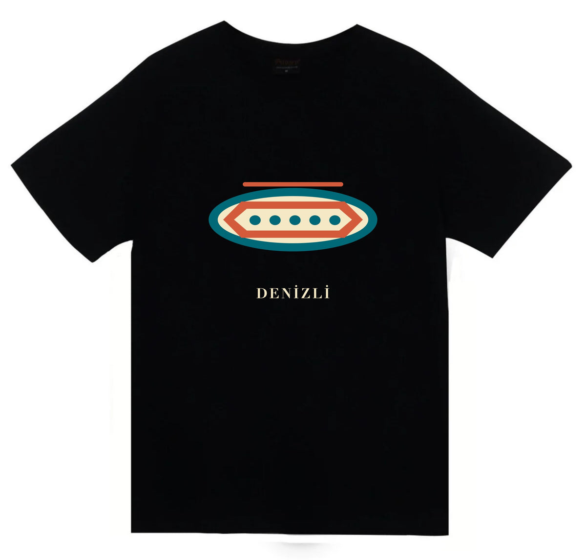 Denizli Tavas Pidesi baskılı siyah t-shirt