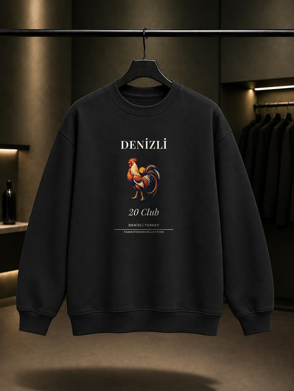 Denizli Horozu 20 Club Sweatshirt Siyah
