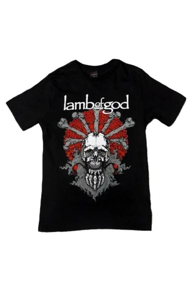 fame-stoned  Lamb Of God Baskılı Unisex %100 Pamuk Siyah T-shirt