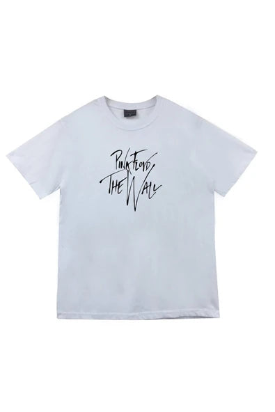 fame-stoned Pink Floyd Baskılı Unisex %100 Pamuk Beyaz T-shirt