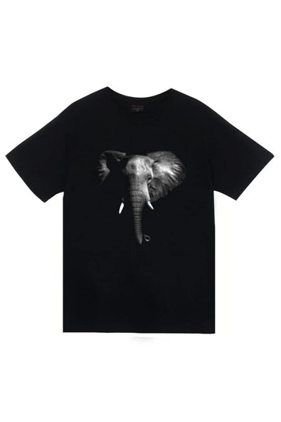 fame-stoned  Unisex Siyah Fil Baskılı T-shirt
