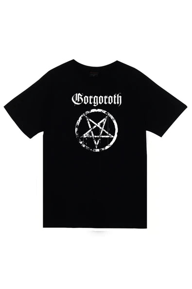 Gorgoroth Müzik Grubu Wordmarkı ve daire baskılı siyah tişört