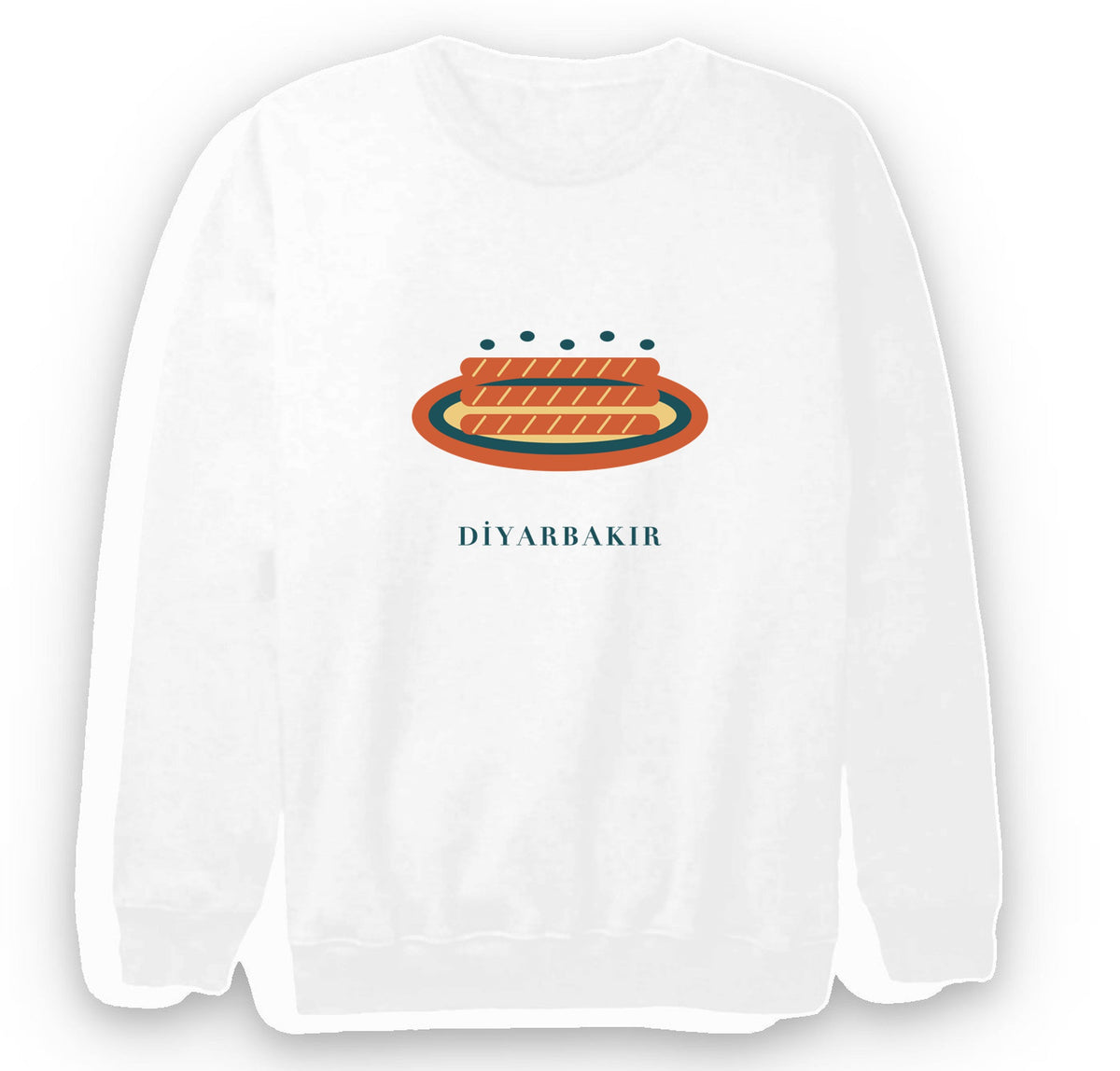 Diyarbakır Burma Kadayıf baskılı beyaz sweatshirt
