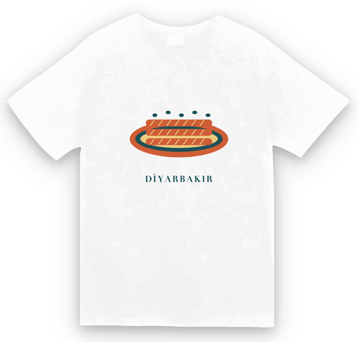 Diyarbakır Burma Kadayıf baskılı beyaz t-shirt