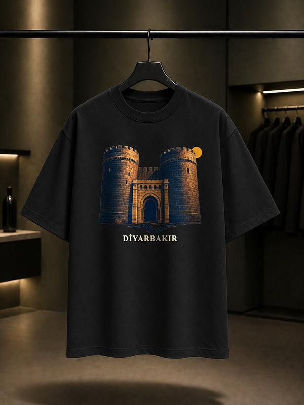 Diyarbakır Burma Kadayıf baskılı siyah t-shirt