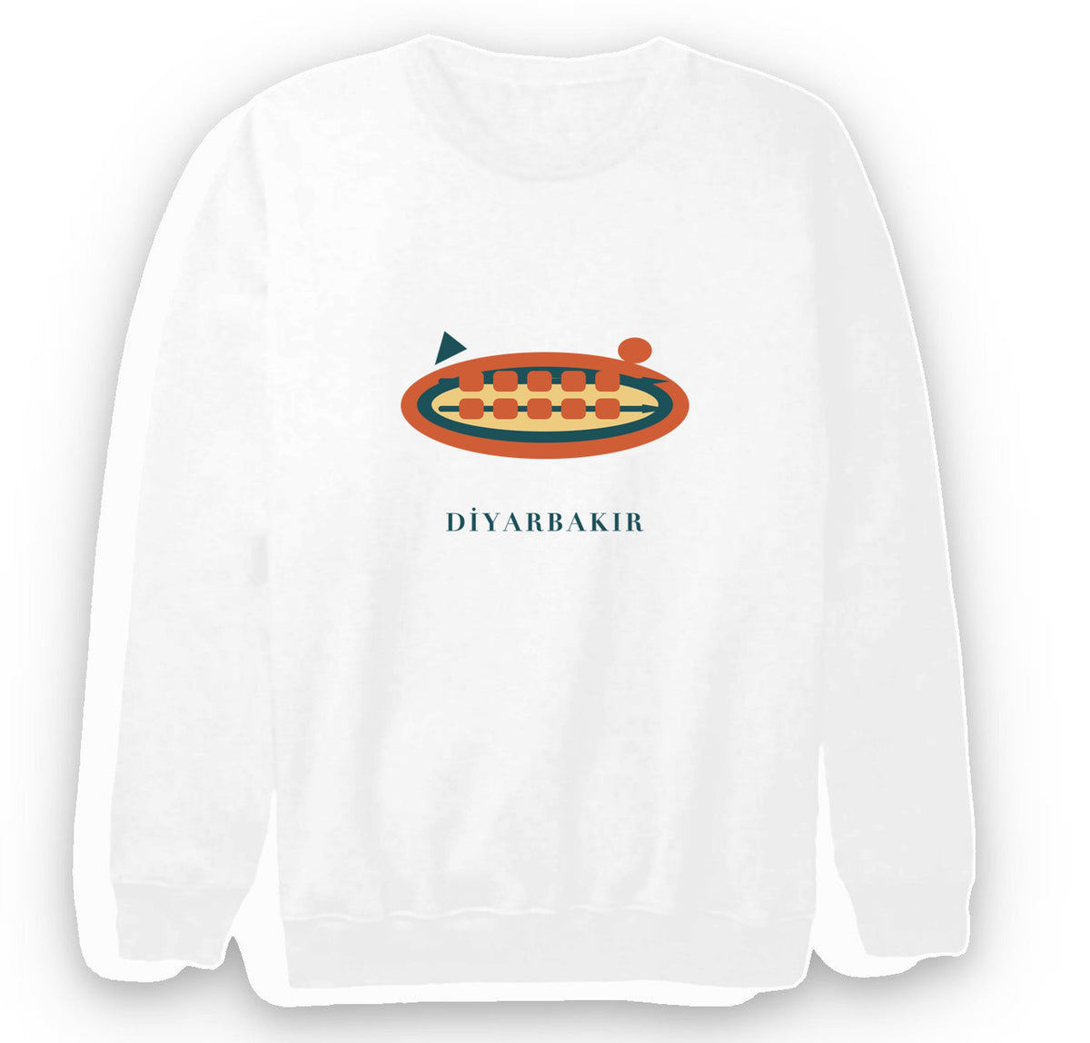 Diyarbakır Ciğer Kebabı baskılı beyaz sweatshirt