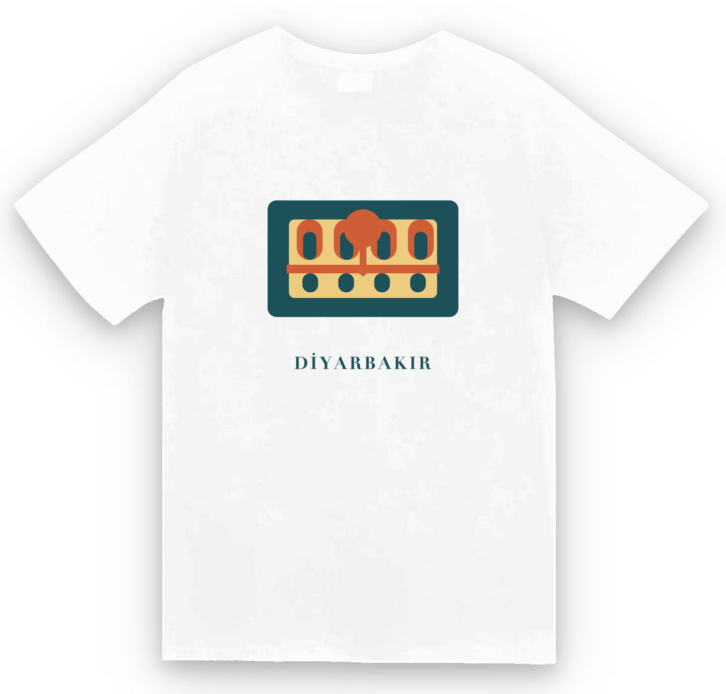 Diyarbakır Hasan Paşa Hanı baskılı beyaz t-shirt