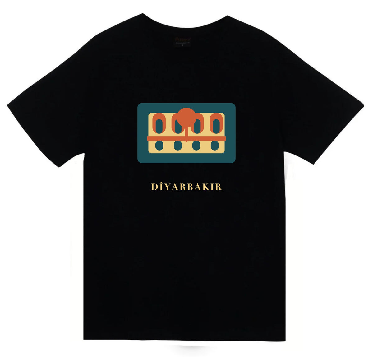 Diyarbakır Hasan Paşa Hanı baskılı siyah t-shirt
