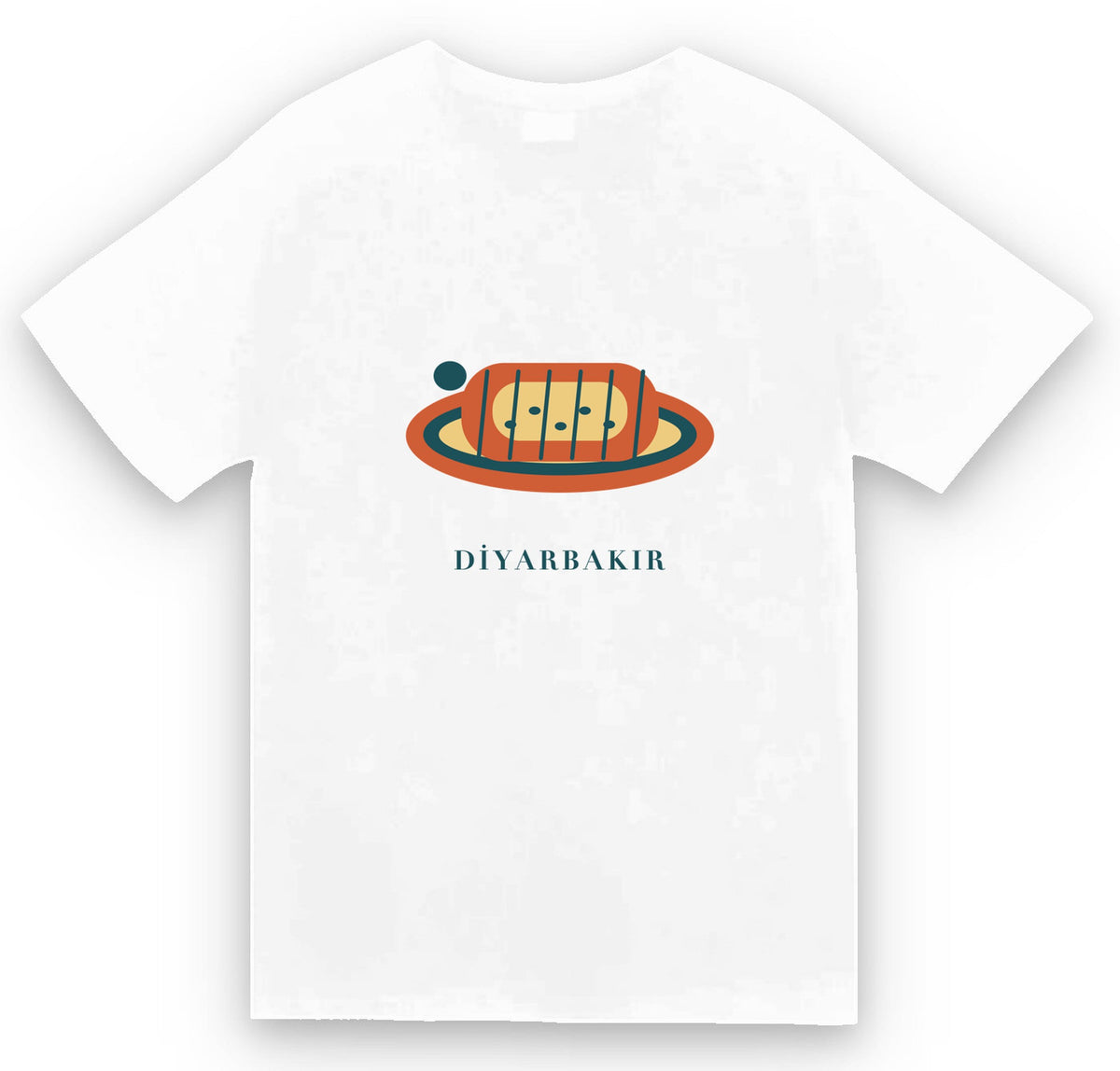 Diyarbakır Kaburga Dolması baskılı beyaz t-shirt