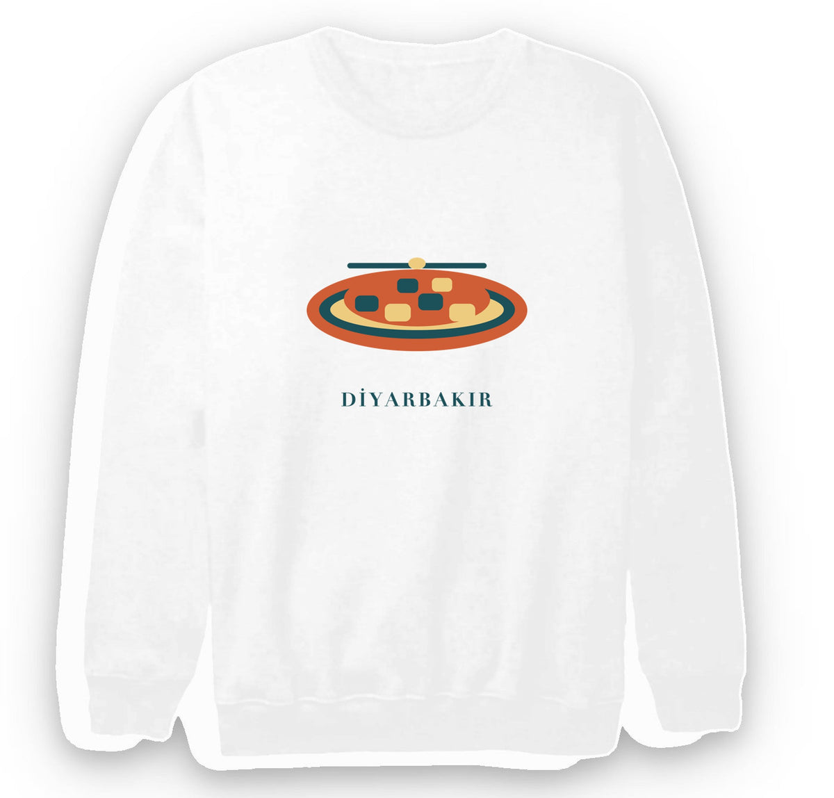 Diyarbakır Meftune baskılı beyaz sweatshirt