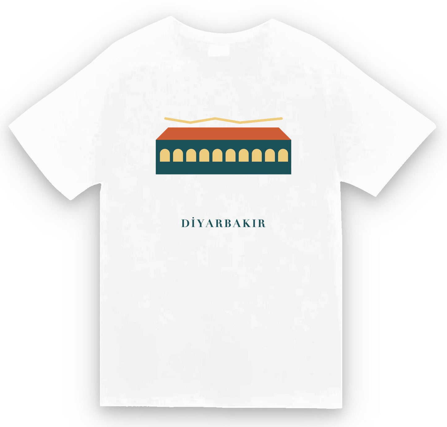 Diyarbakır On Gözlü Köprü baskılı beyaz t-shirt