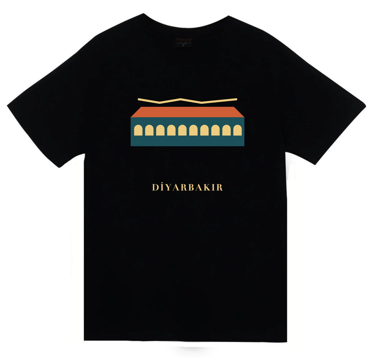 Diyarbakır On Gözlü Köprü baskılı siyah t-shirt