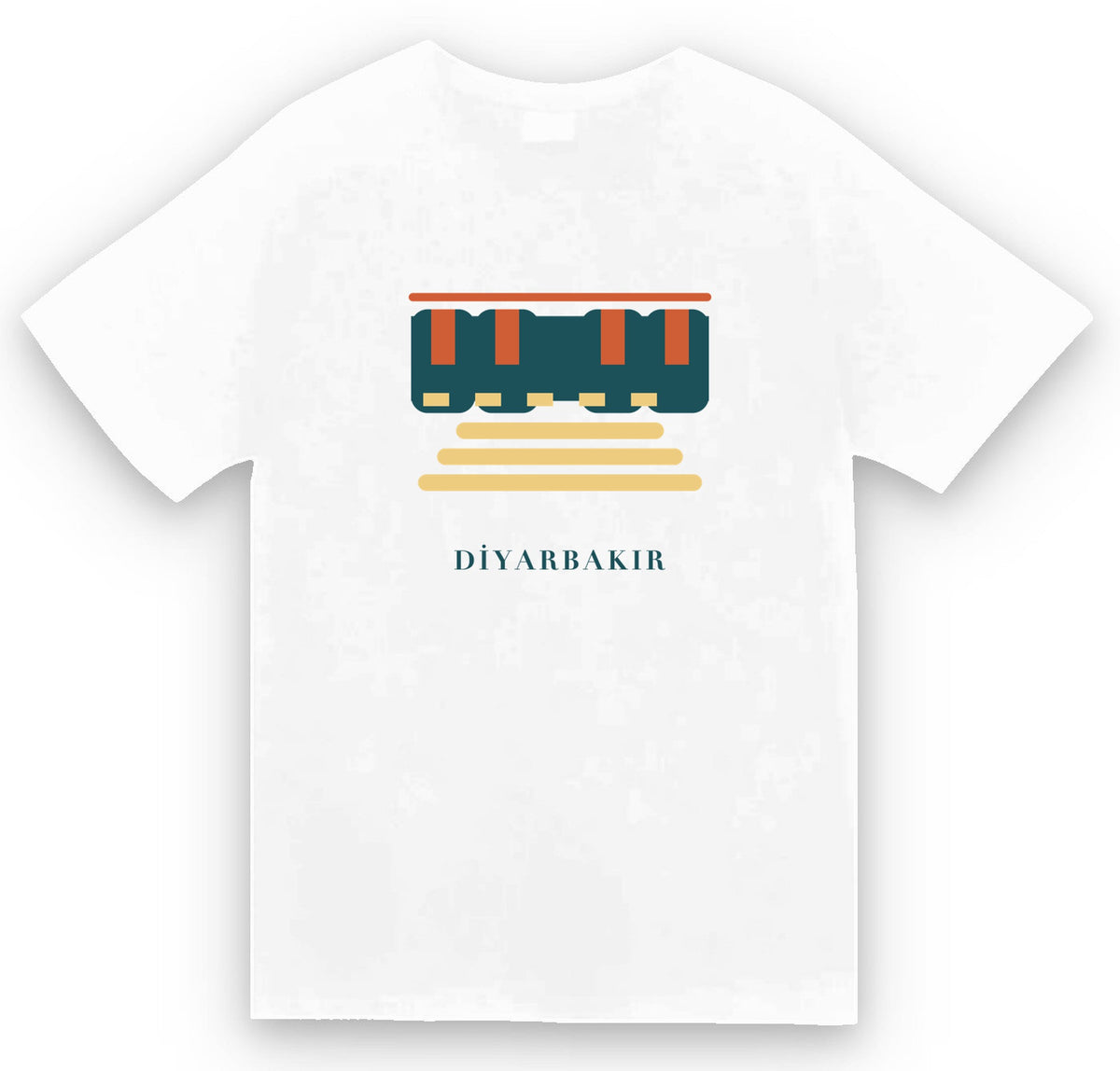Diyarbakır Surları ve Hevsel Bahçeleri baskılı beyaz t-shirt