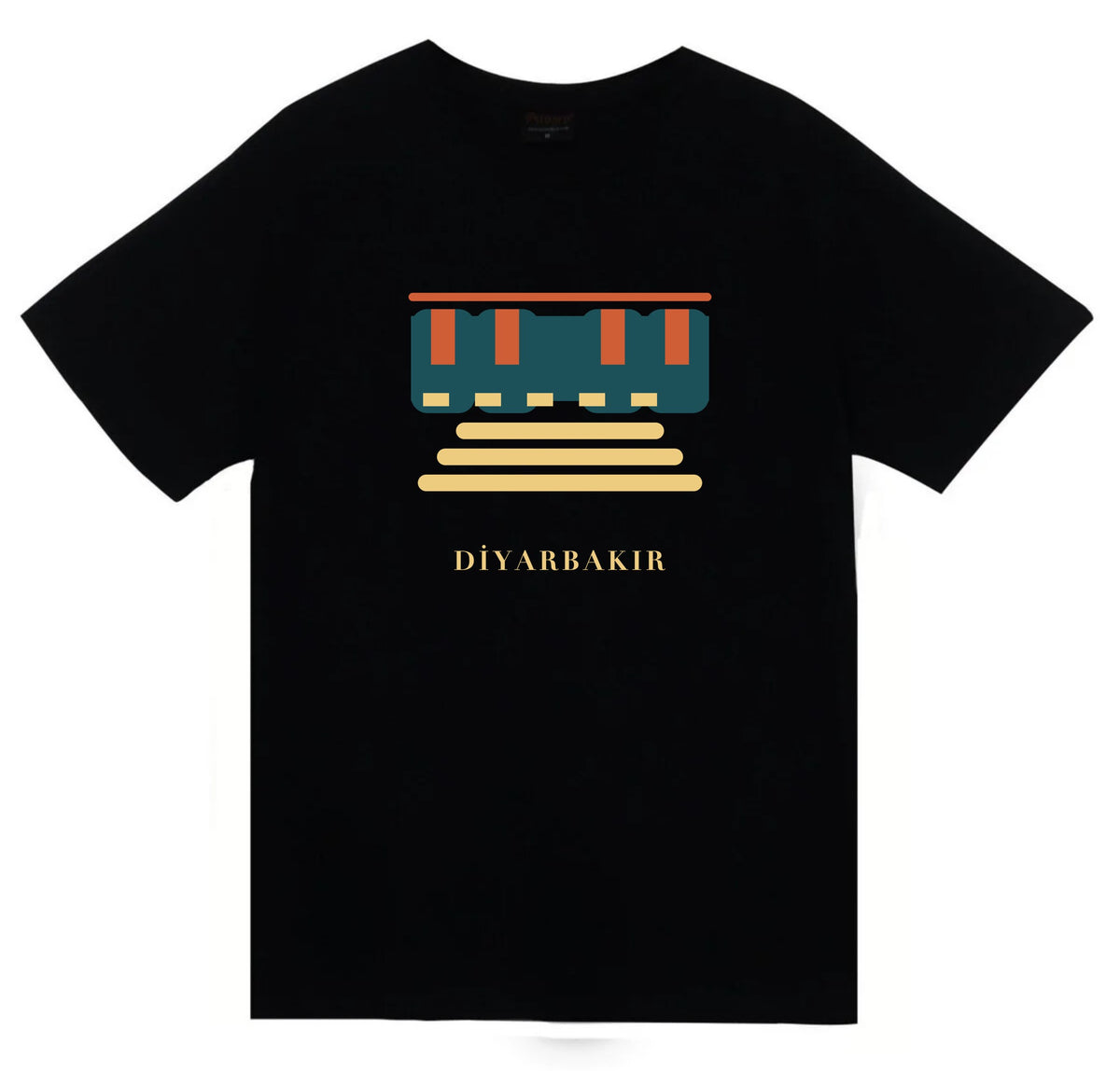 Diyarbakır Surları ve Hevsel Bahçeleri baskılı siyah t-shirt