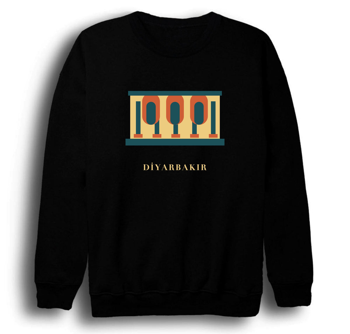 Diyarbakır Ulu Camii baskılı siyah sweatshirt