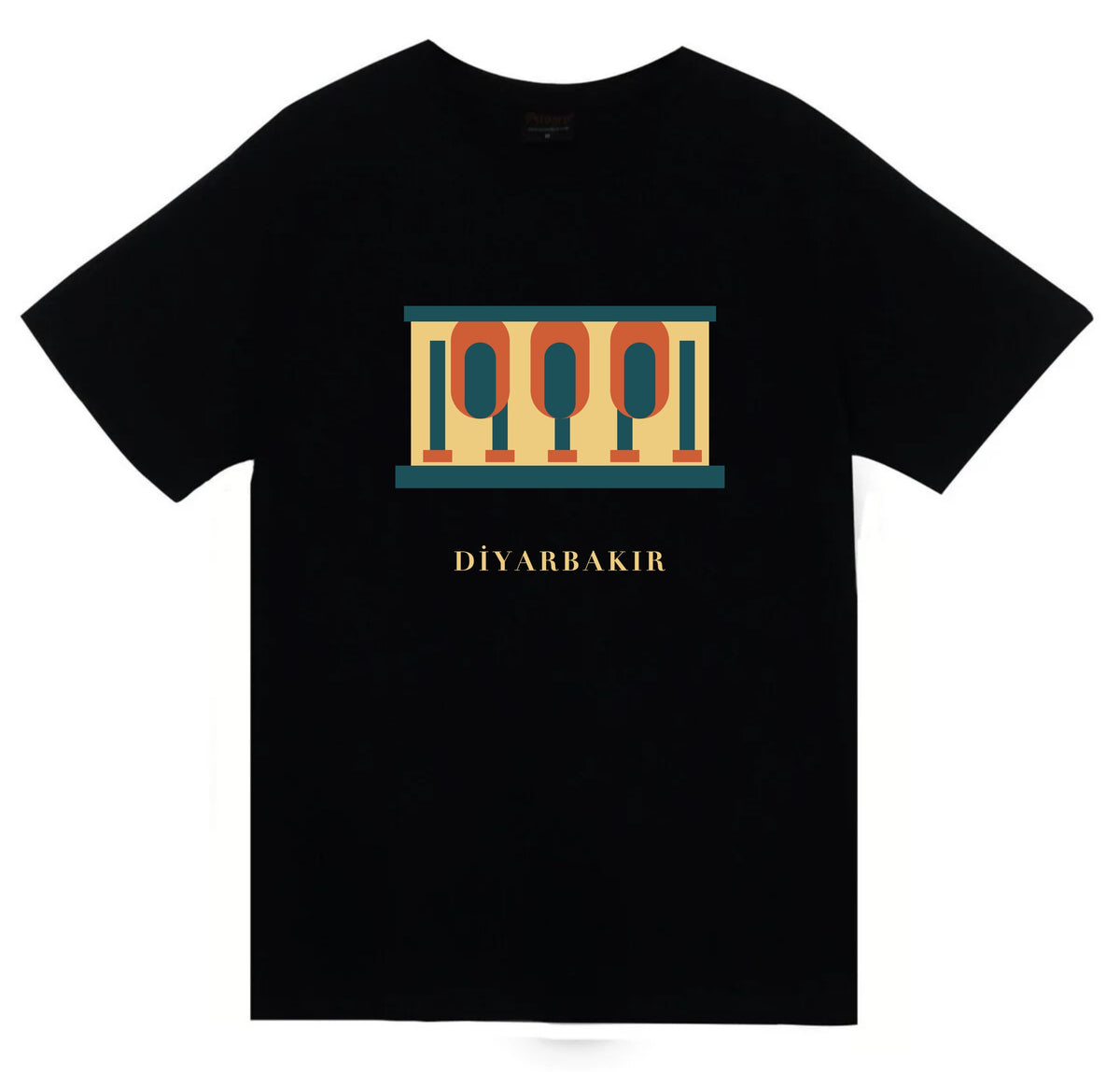 Diyarbakır Ulu Camii baskılı siyah t-shirt