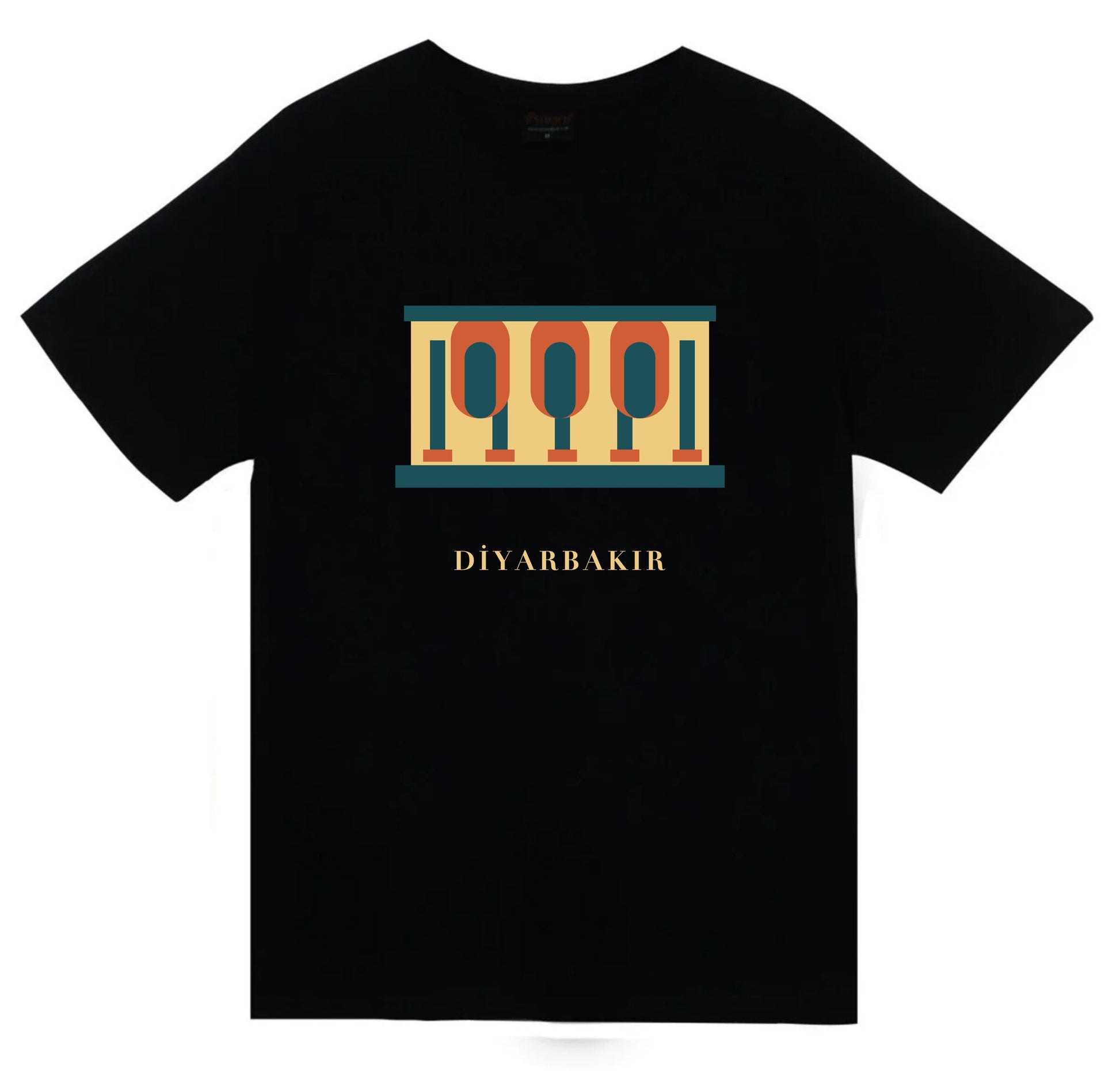 Diyarbakır Ulu Camii baskılı siyah t-shirt