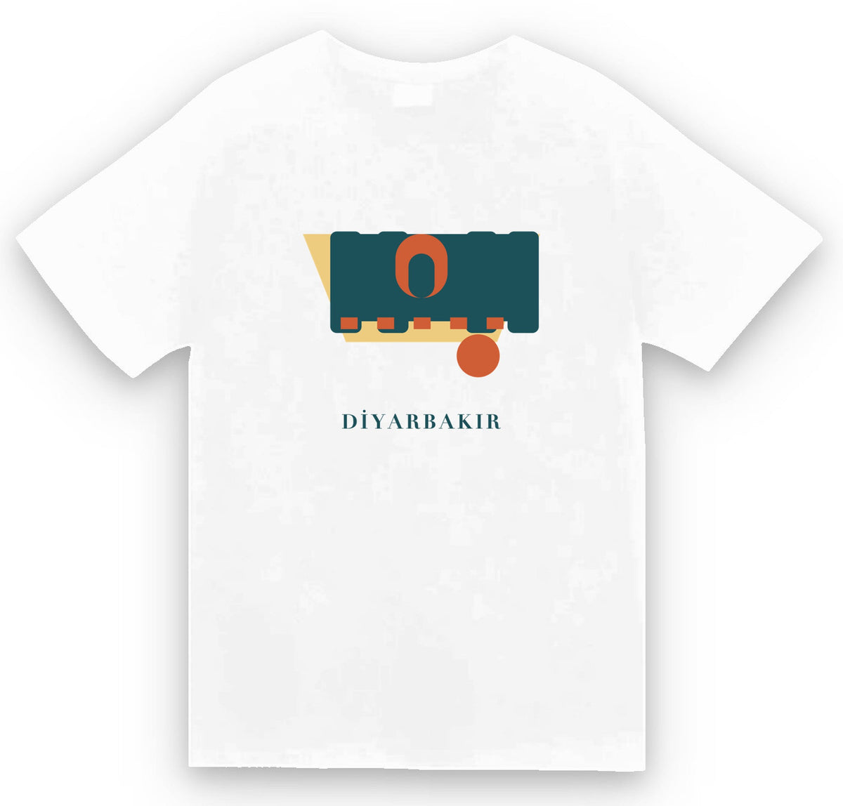 Diyarbakır Zerzevan Kalesi baskılı beyaz t-shirt