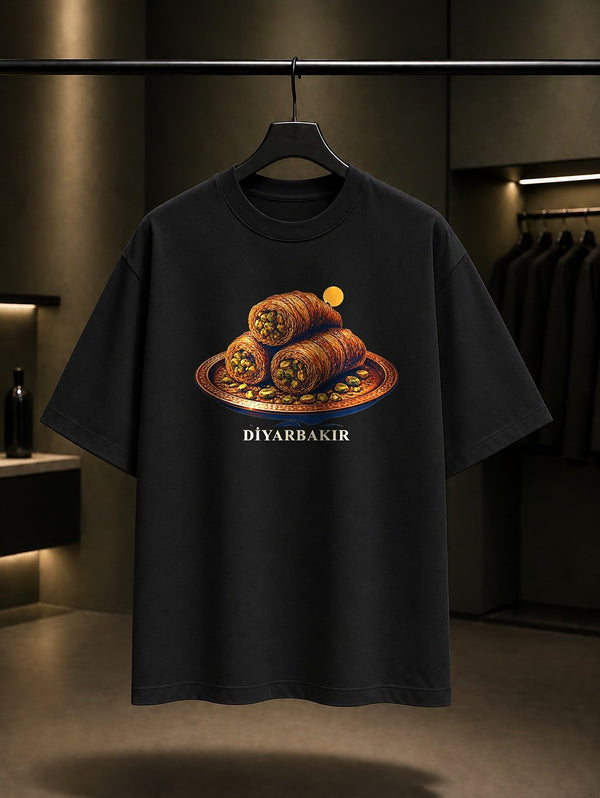 Diyarbakır Zerzevan Kalesi baskılı siyah t-shirt