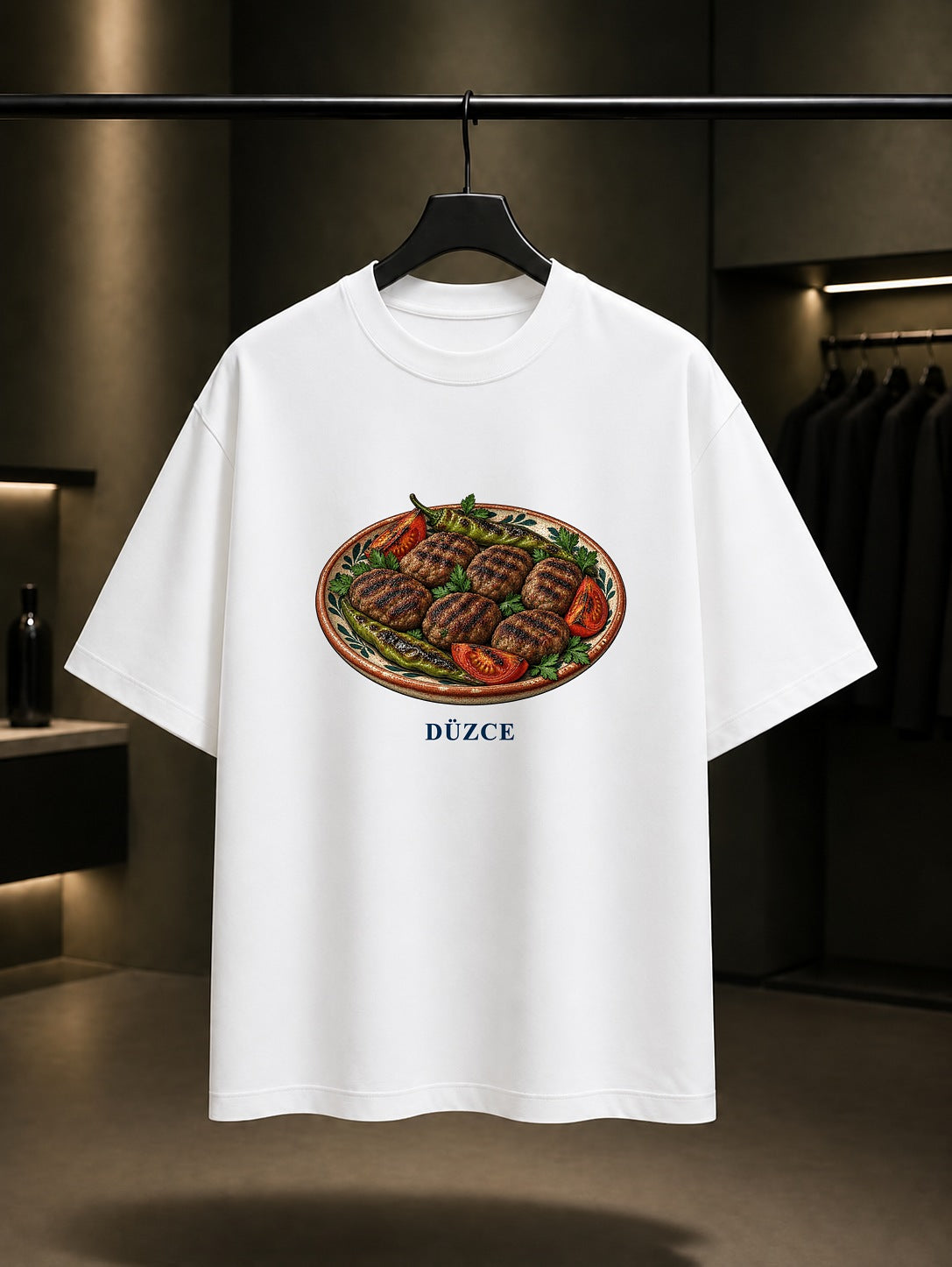 Düzce Köftesi baskılı beyaz t-shirt