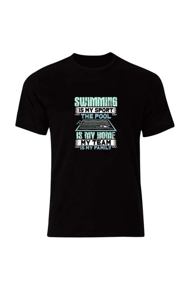 fame-stoned  Yüzme Dalış Swimming Baskılı Unisex %100 Pamuk Siyah T-shirt