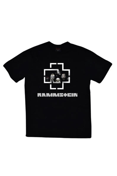 fame-stoned  Rammstein Baskılı Unisex %100 Pamuk Siyah T-shirt