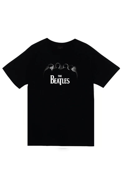 fame-stoned The Beatles Baskılı Unisex %100 Pamuk Siyah T-shirt