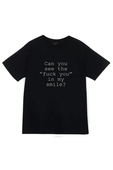 fame-stoned  Unisex Siyah Can You See Baskılı T-Shirt