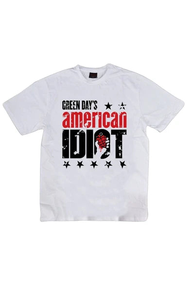 fame-stoned  Green Day Baskılı Unisex %100 Pamuk Gri T-shirt
