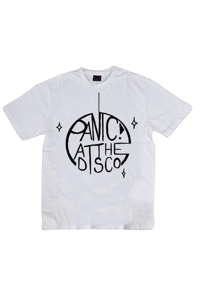 fame-stoned  Panic At The Disco Baskılı Unisex %100 Pamuk Beyaz T-shirt