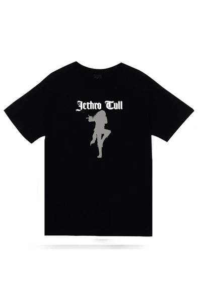 fame-stoned Jethro Tull Baskılı Unisex Siyah %100 Pamuk T-shirt