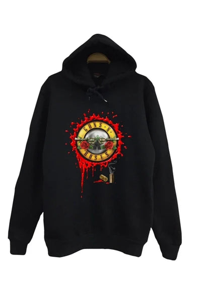 fame-stoned Guns N Roses Baskılı Kapüşonlu Sweatshirt