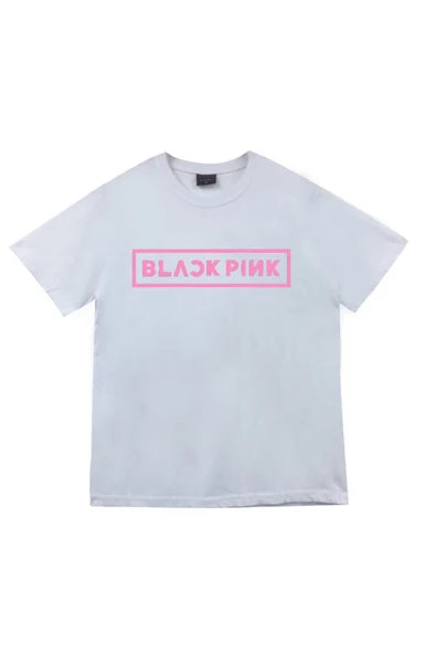 fame-stoned  Blackpink Baskılı Unisex %100 Pamuk Beyaz T-shirt