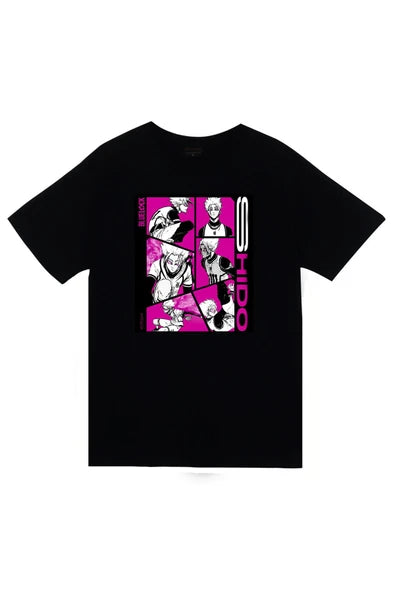 fame-stoned  Blue Lock, Shidou Ryusei Anime Baskılı Unisex %100 Pamuk Siyah T-shirt