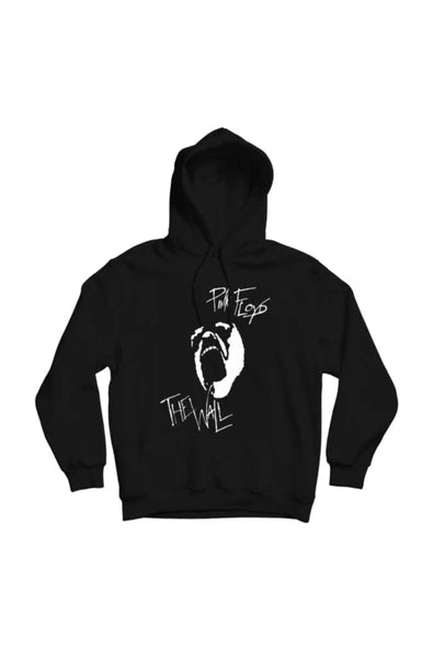 Pink Floyd The Wall bagiran yuz baskılı siyah kapüşonlu sweatshirt