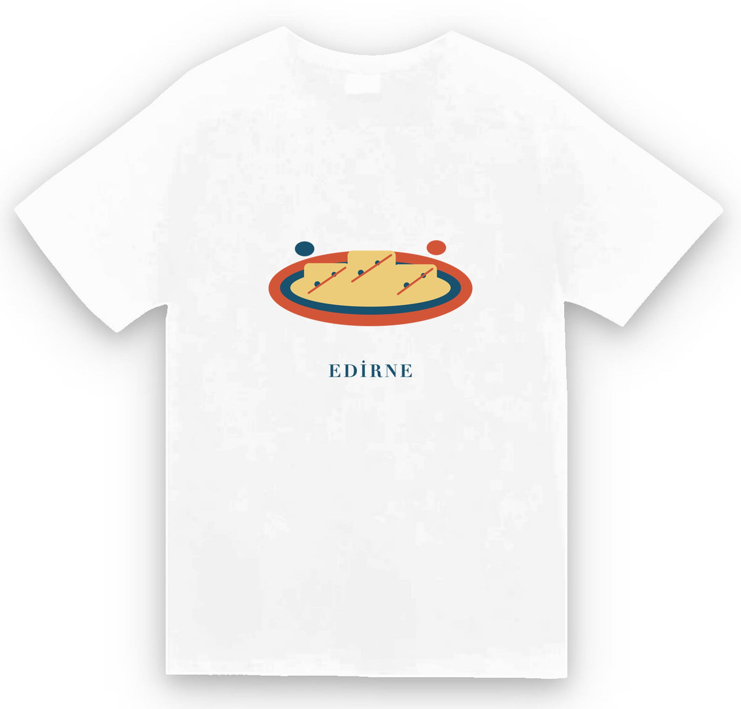 Edirne Beyaz Peyniri baskılı beyaz t-shirt