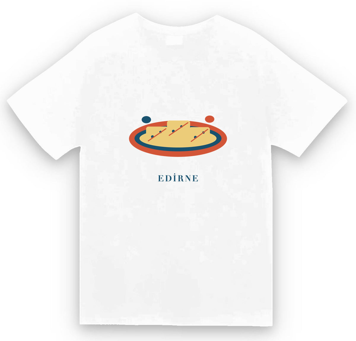 Edirne Beyaz Peyniri baskılı beyaz t-shirt