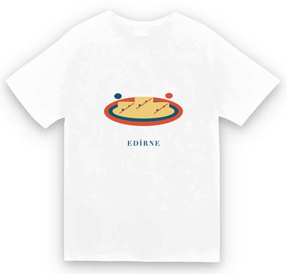 Edirne Beyaz Peyniri baskılı beyaz t-shirt