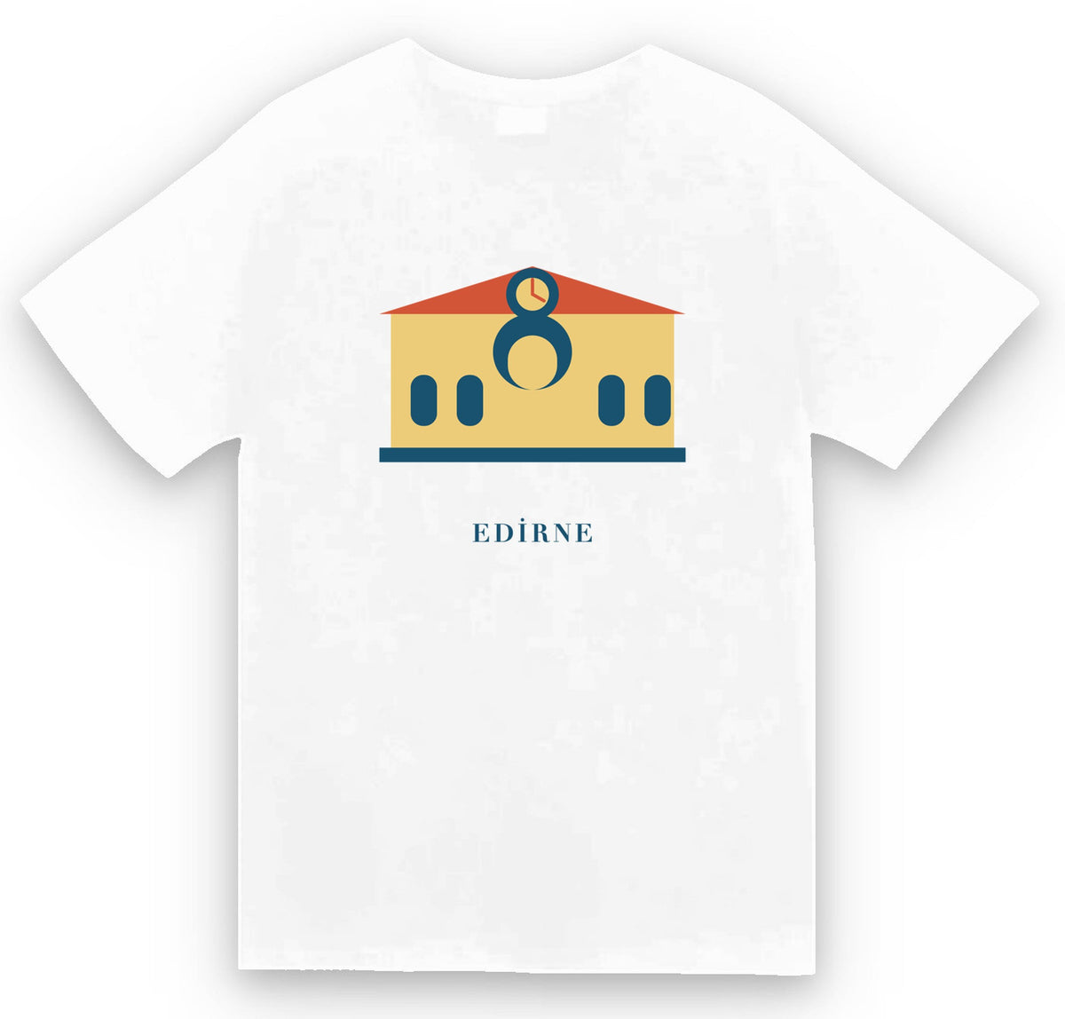 Edirne Karaağaç Tren Garı baskılı beyaz t-shirt